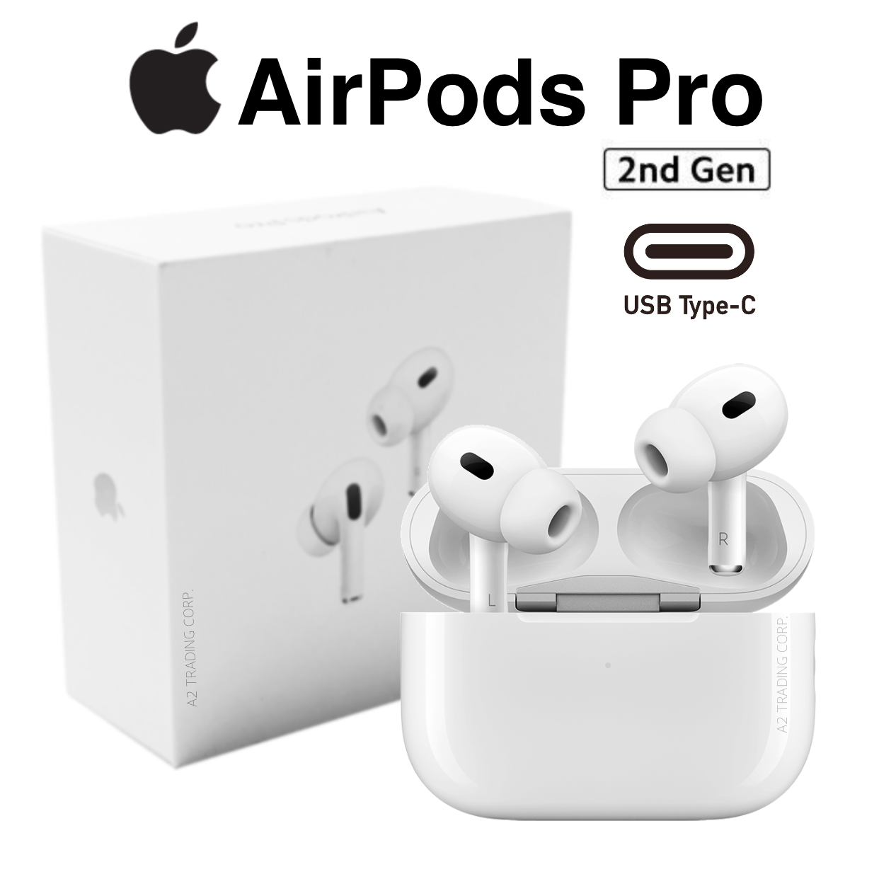 thumbnail image 2 of Apple AirPods Pro 2nd Generation (USB-C) – Active Noise Cancellation, Wireless Charging, New 2 of 5