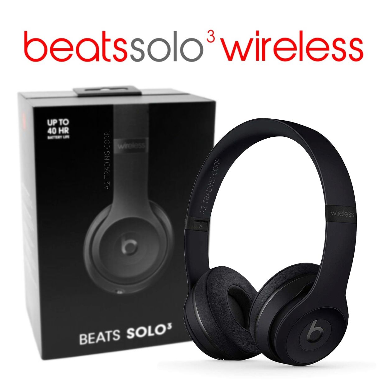 wholesale Beats - Solo³ Wireless On-Ear Headphones - Matte Black