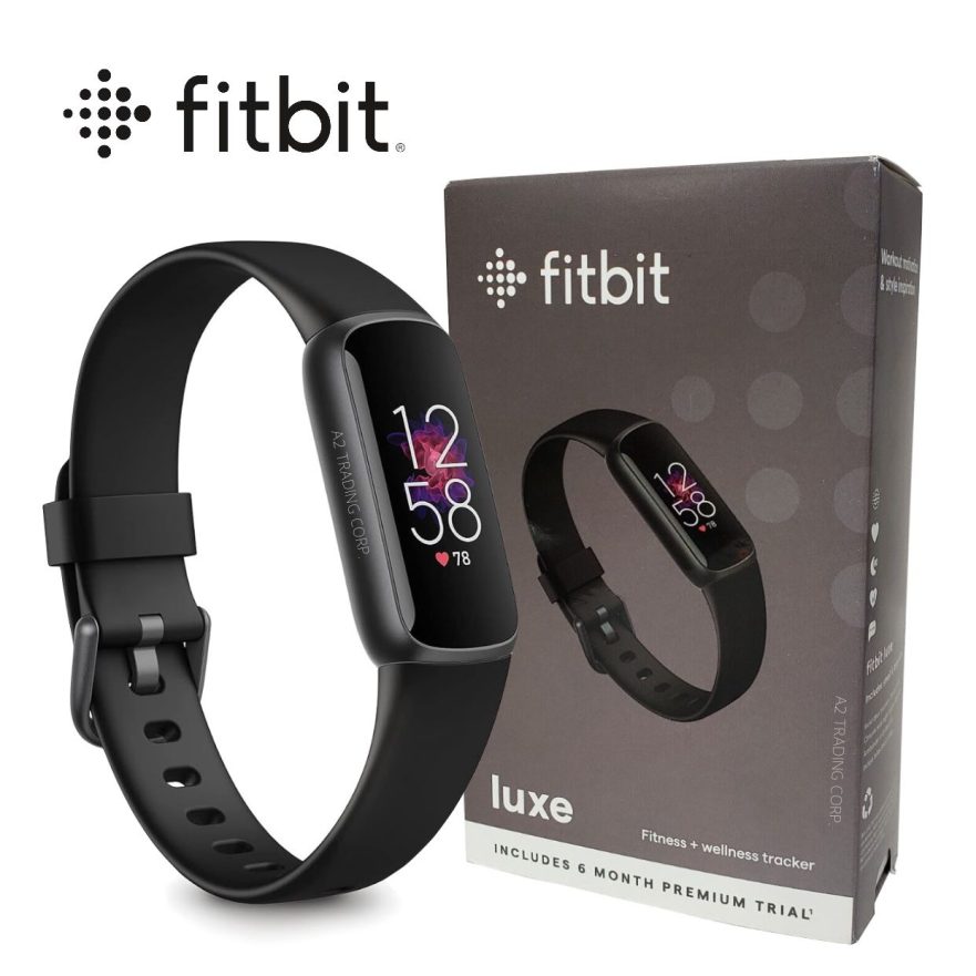 wholesale Fitbit Luxe - Fitness and Wellness Tracker with Stress Management, Sleep Tracking and 24/7 Heart Rate - Black / Graphite - One Size (S and L Bands Included)
