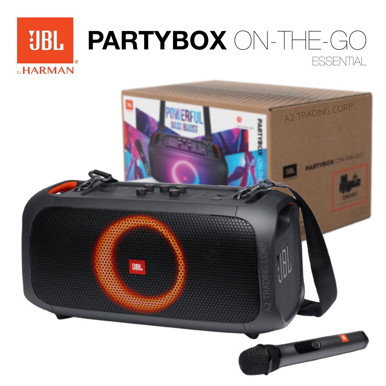 wholesale JBL PartyBox On-The-Go Essential Portable Bluetooth Speaker - Black