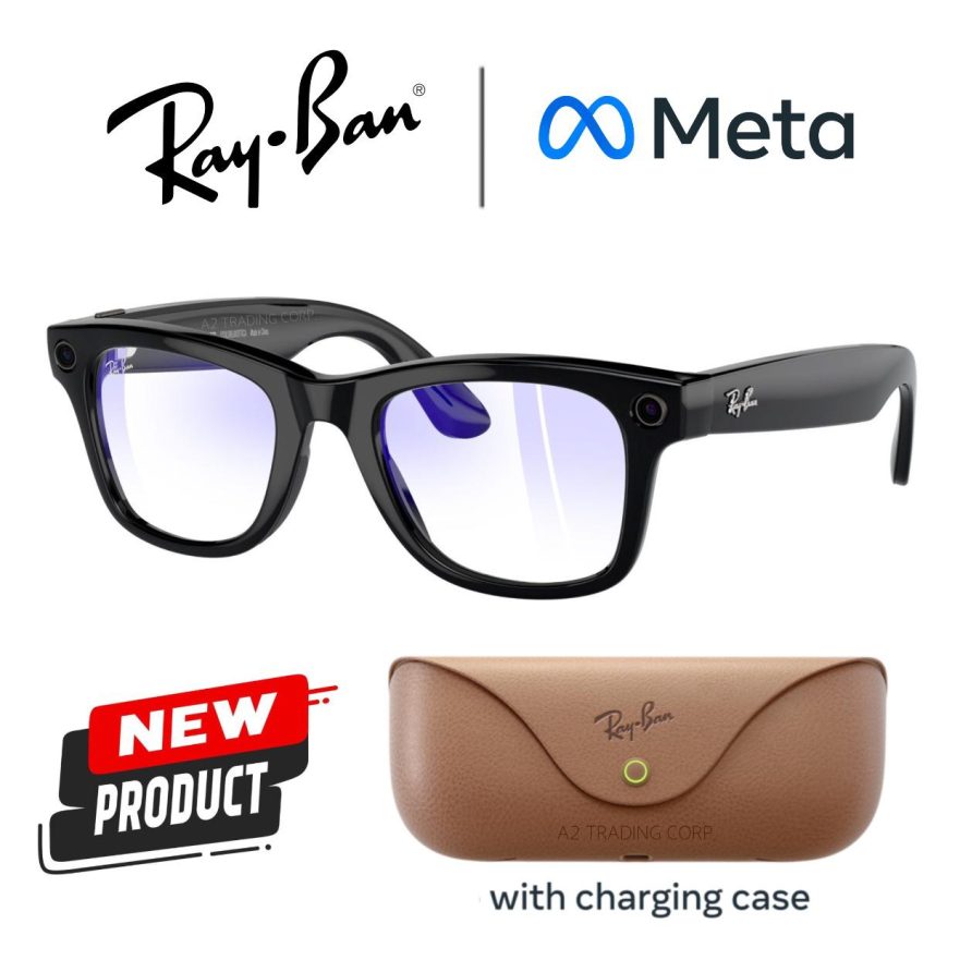 wholesale Ray-Ban Meta – Wayfarer Smart Glasses with Meta Ai, Audio, Photo, Video Compatibility – Shiny Black