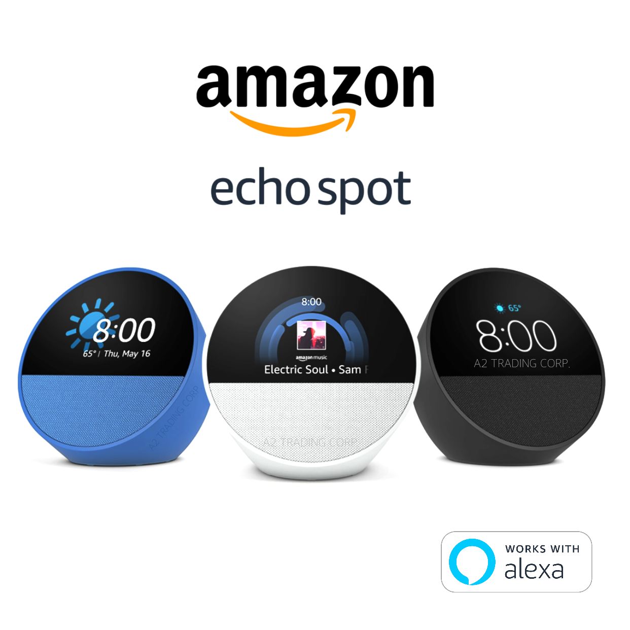 wholesale Amazon Echo Spot (2024 Release), Smart Alarm Clock With Vibrant Sound And Alexa