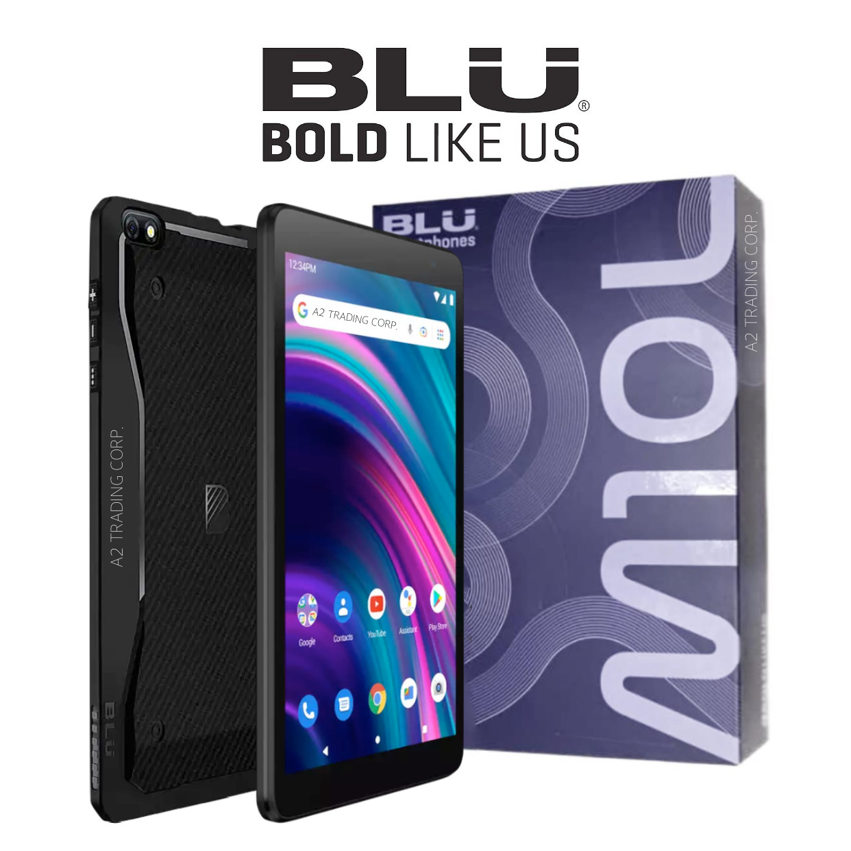 wholesale BLU M10L - 10.1” HD Curved Glass Tablet, MediaTek MT6762M 2.0GHz Quad-Core Processor, 3GB RAM, 32GB Storage, Dual Camera (5MP Front / 8MP Rear), 5,000mAh Battery,  Android 13, WiFi + 4G LTE Factory Unlocked