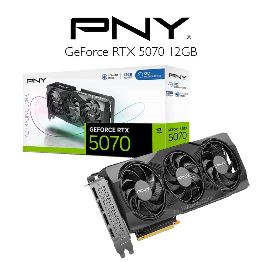 wholesale PNY GeForce RTX 5070 12GB OC GDDR7 PCI Express 5.0 Graphics Card with Triple Fan - Black
