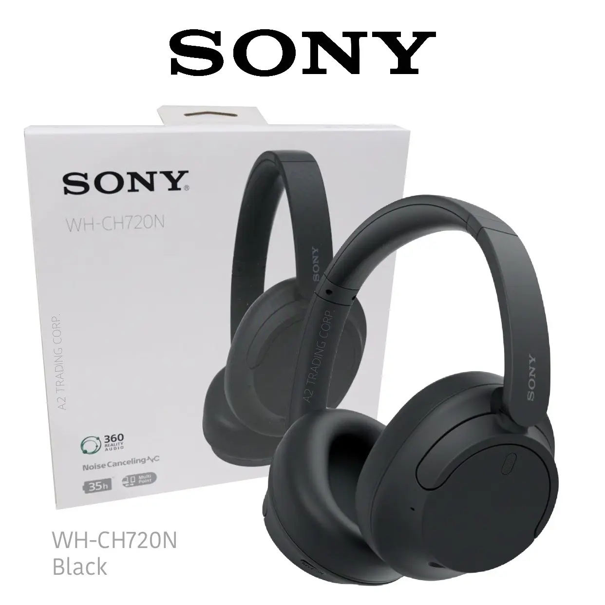 wholesale Sony WH-CH720 Wireless Noise Canceling Over The Ear Headphones with Microphone and Built-in Alexa – Black