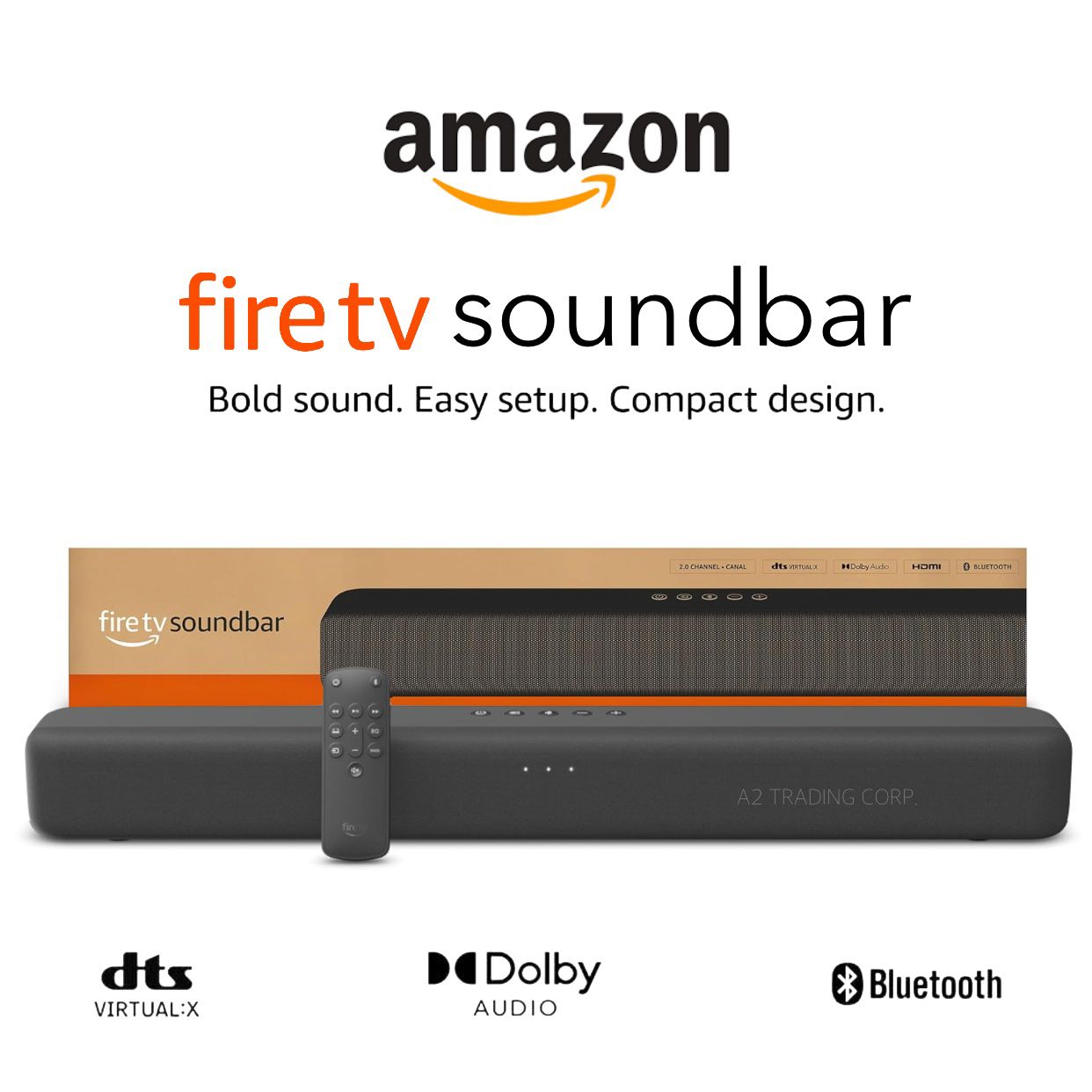 wholesale Amazon Fire TV Soundbar - 2.0 speaker with DTS Virtual:X and Dolby Audio, Bluetooth connectivity - EVG487 (latest model)