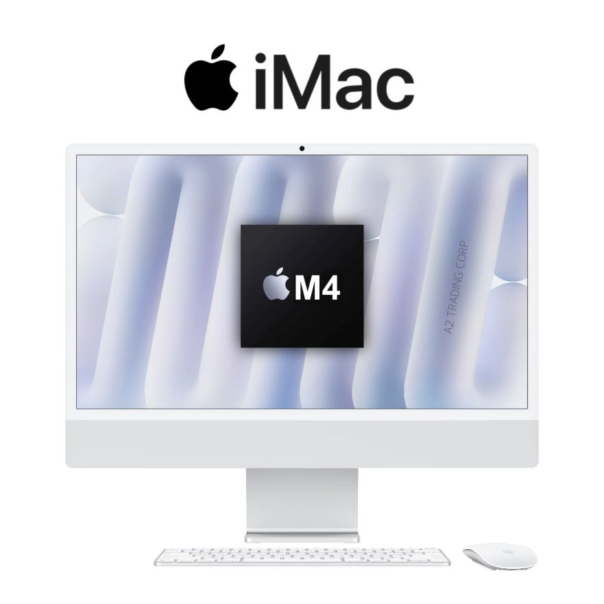 wholesale Apple iMac 24" All-in-One, M4 chip (8-Core CPU / 8-Core GPU), 16GB RAM, 256GB SSD - Silver - MWUC3LL/A