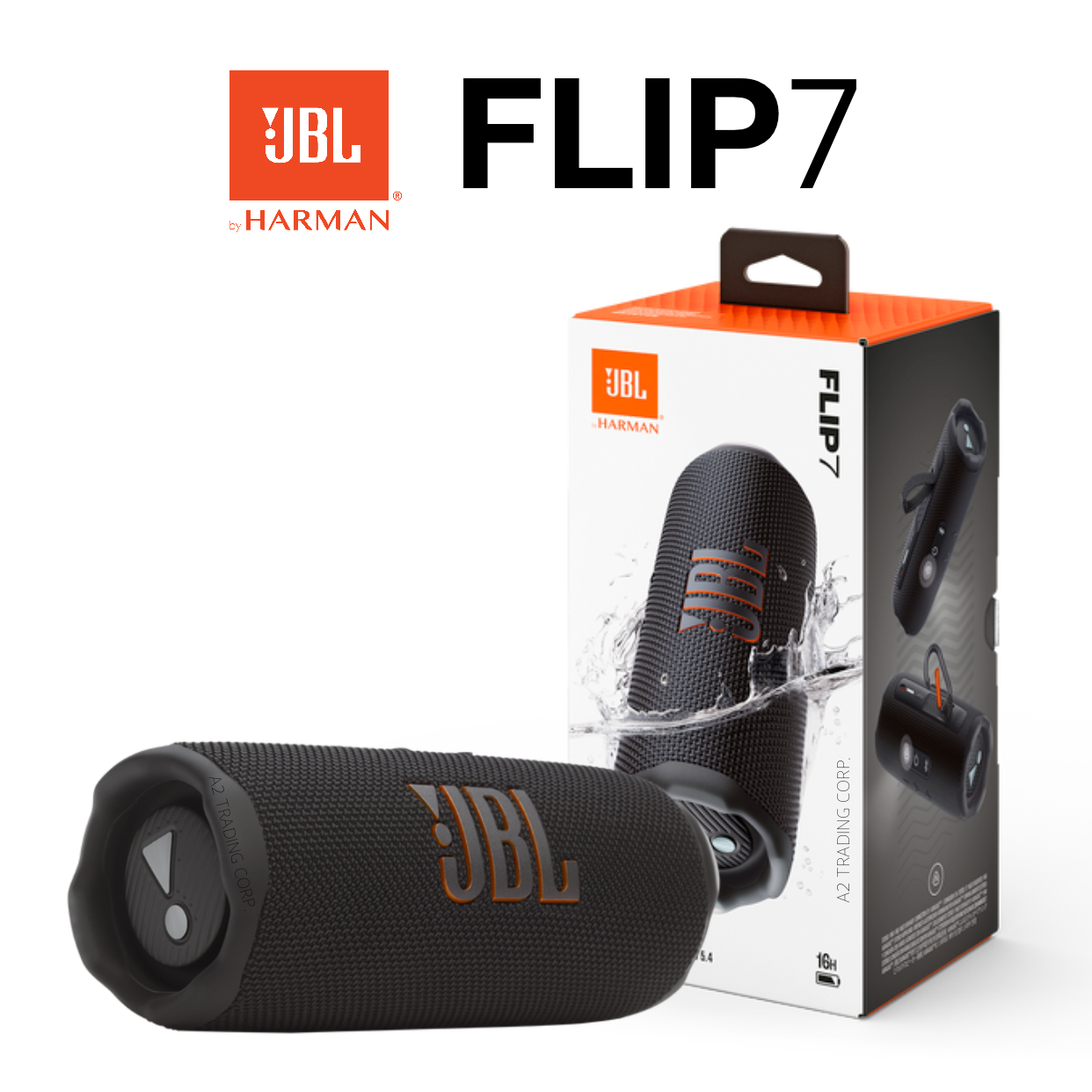 wholesale JBL Flip 7 Waterproof Portable Bluetooth Speaker - Black